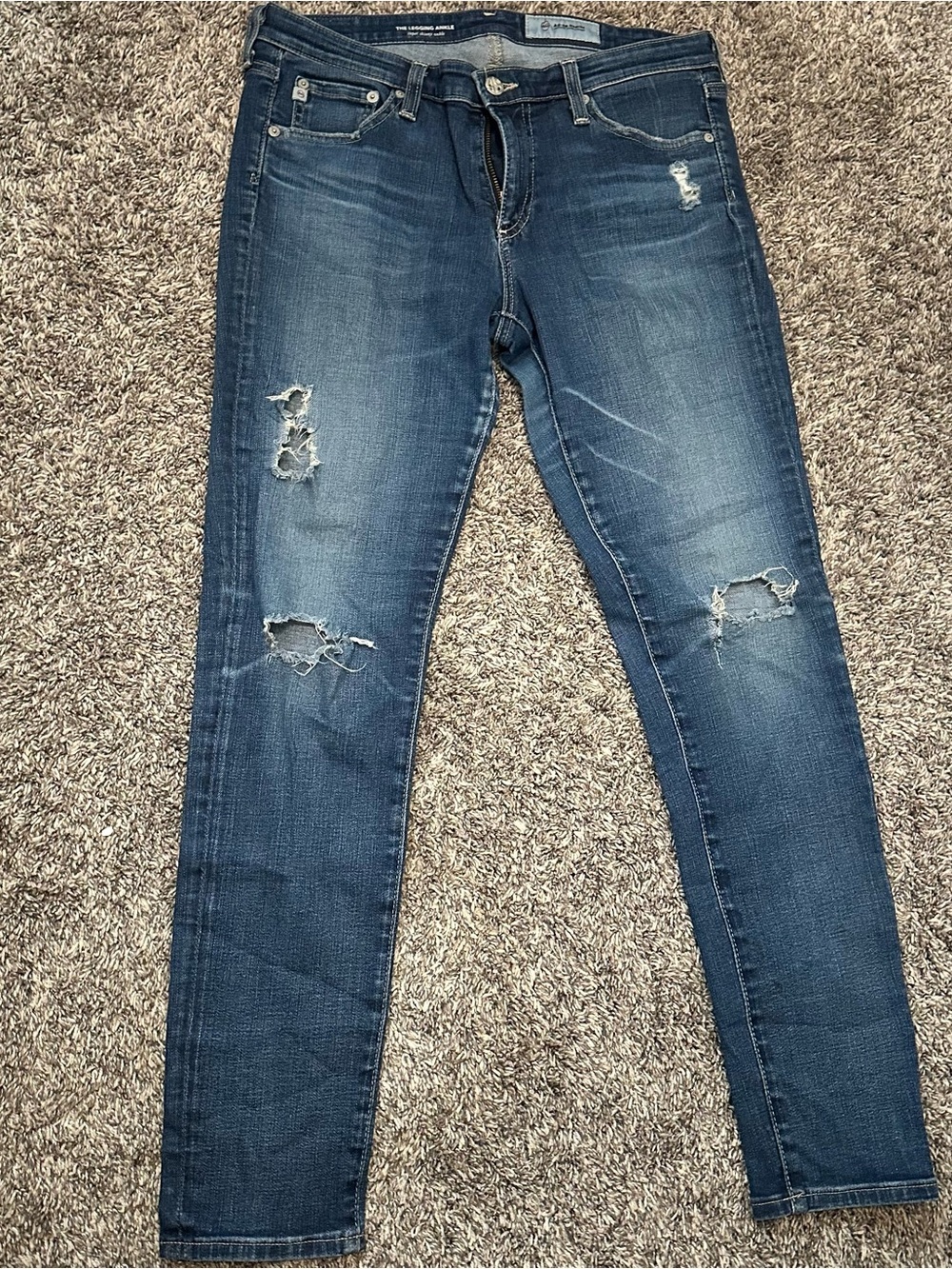 AG Adriano Goldschmied Women’s Dark Blue Skinny Jeans - Faded Wash - Picture 2 of 10